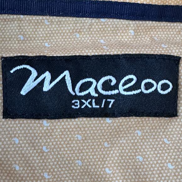 Maceoo Polo Shirt Men’s 3XL XXXL Blue Orange Cotton Performance Contrast Collar - Picture 6 of 10